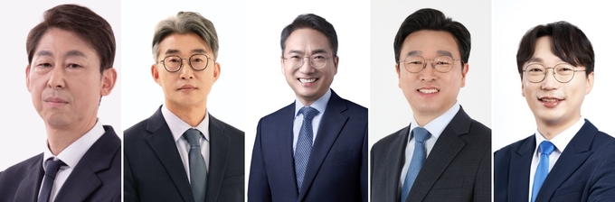 왼쪽부터 이훈기(남동구을)·노종면(부평구갑)·박선원(부평구을)·이용우(서구을)·모경종(서구병). ( 사진 = 중앙선거관리위원회 제공 )