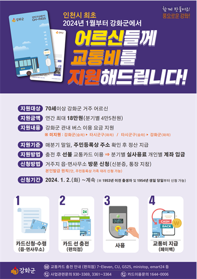 어르신 무상교통 지원사업 홍보 포스터 ( 자료 = 강화군 제공 )