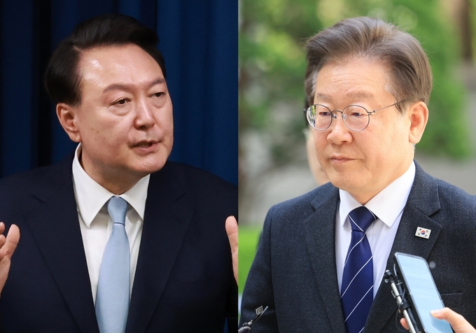 윤석열 대통령(왼쪽)과 이재명 더불어민주당 대표. (사진=연합뉴스)