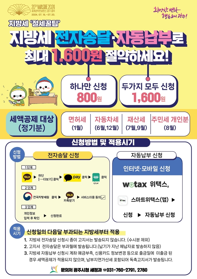 광주시 지방세 전자송달 방식 포스터. (사진=광주시 제공)
