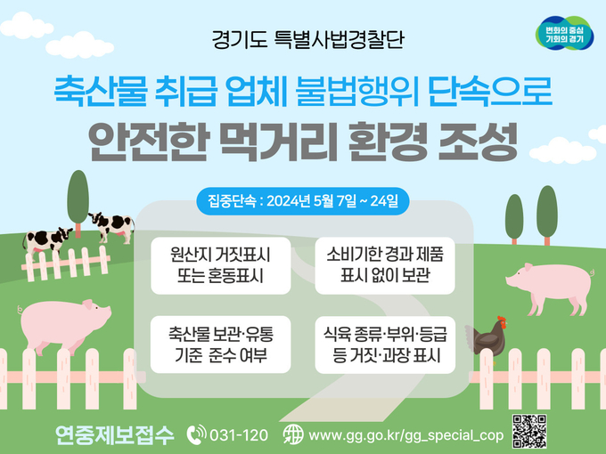 축산물 취급 업체 불법행위 단속. (사진=경기도 제공)