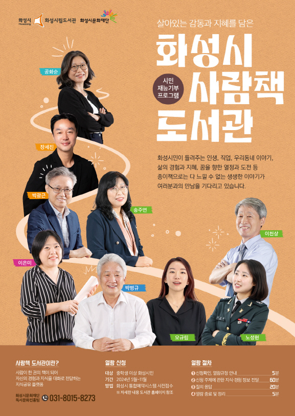‘사람책 도서관’ 포스터. (사진=화성시문화재단 제공)