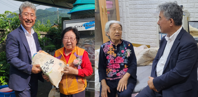 가평군 청평면이 가정의 달 맞아 독거노인들에 선물을 전달했다. (사진=가평군 청평면 행정복지센터 제공)