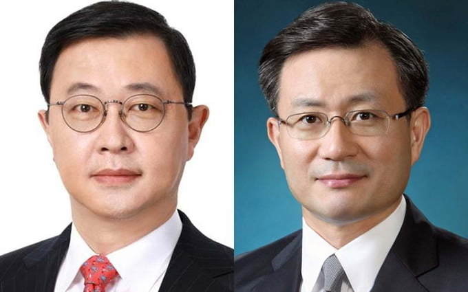 (왼쪽부터)최재원 SK이노베이션 수석부회장, 유정준 SK온 부회장. (사진=SK이노베이션 제공)