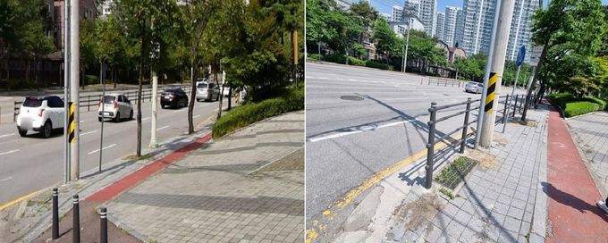 용인특례시 기흥구 상하동은 주민들의 안전한 보행 환경 조성을 위해 상하동 647 일원에 보행자 안전 울타리를 설치했다. (사진=용인시 제공)