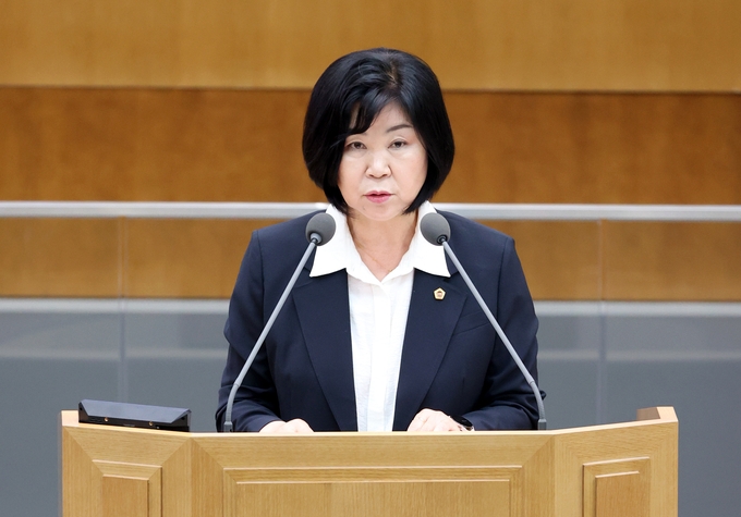 12일 경기도의회 제375회 제2차 본회의에서 심홍순(국힘·고양11) 도의원이 5분 발언을 하고 있다. (사진=경기도의회 제공)