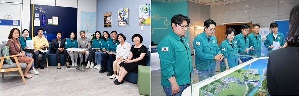 정신건강복지센터를 방문한 행정복지위원회(왼쪽) 수도권매립지를 방문한 도시환경위원회. (사진=김포시의회제공)