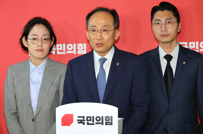 추경호 국민의힘 원내대표가 19일 오전 국회에서 원구성 관련 백브리핑을 하고 있다. (사진=연합뉴스)