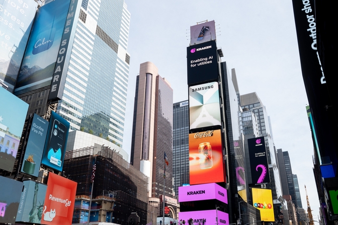 미국 뉴욕 타임스스퀘어(Times Square)의 '갤럭시 언팩 2024' 디지털 옥외 광고. (사진=삼성전자 제공)