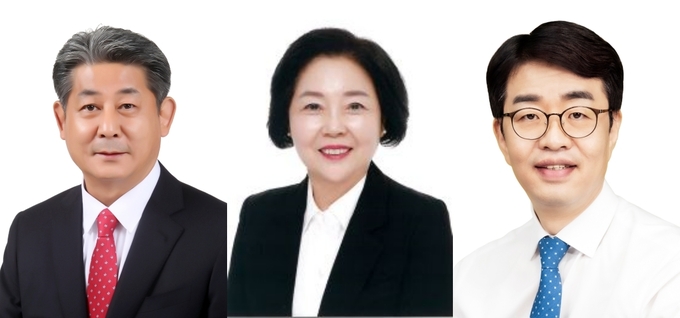 (왼쪽부터) 정해권 의장, 이선옥 제1부의장, 이오상 제2부의장.