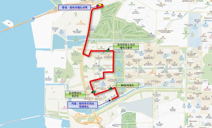 심야전용버스 N81번 별밤버스 노선도. ( 사진 = 인천시 제공 )