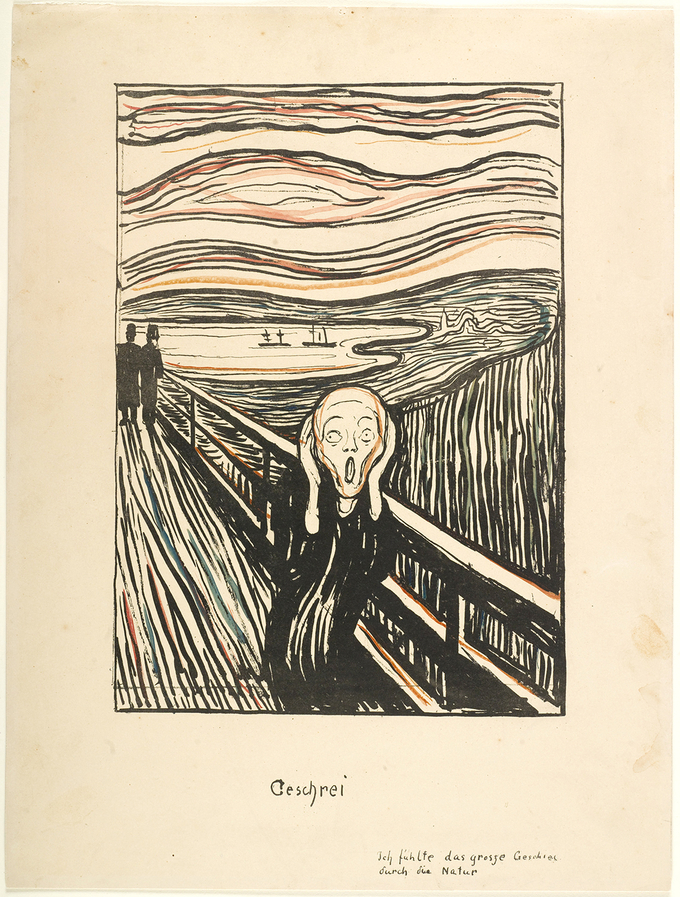 절규, The Scream, 1895, 종이에 석판, 손으로 채색, 43.2 x 32.5 cm, Reitan Family Collection, Trondheim, Norway. (사진=예술의전당 제공)