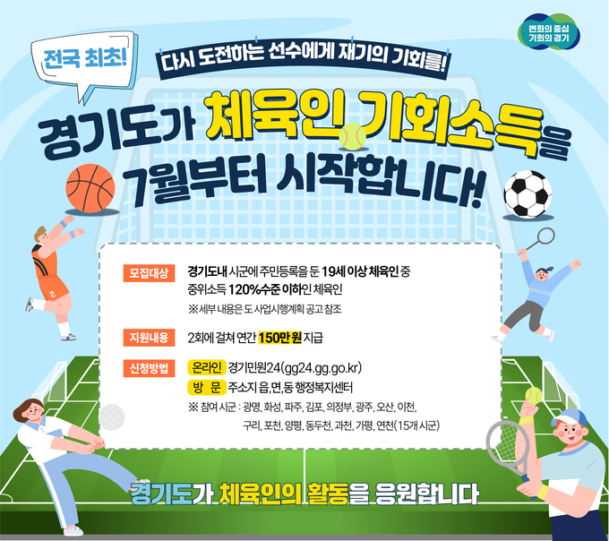 경기도 체육인 기회소득. (사진=경기도 제공)