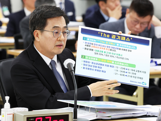 김동연 경기도지사가 지난해 10월 경기도청에서 열린 국회 국토교통위원회의 경기도에 대한 국정감사에서 위원 질의에 답변하고 있다. (사진=연합뉴스)