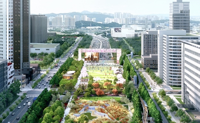 동탄터널 상부공원 조감도(남측을 바라본 전경). (사진=LH 제공)