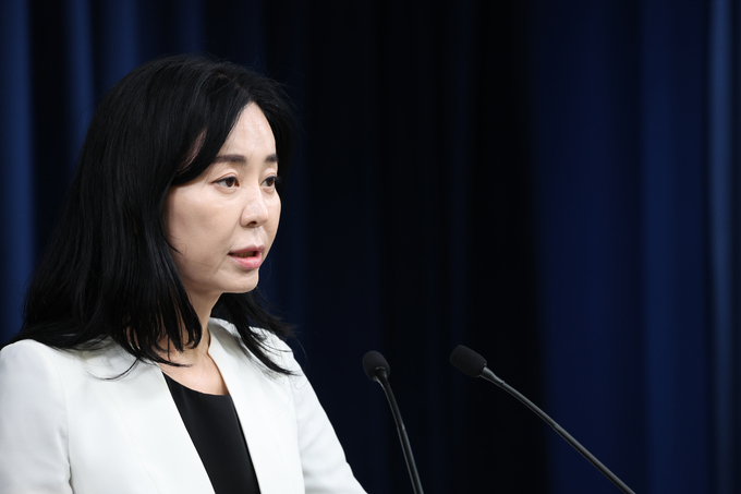 정혜전 대통령실 대변인이 21일 서울 용산 대통령실 청사에서 현안 브리핑을 하고 있다. (사진=연합뉴스)