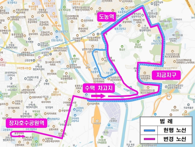남양주 38번 버스 변경 노선도. (사진=남양주시 제공)