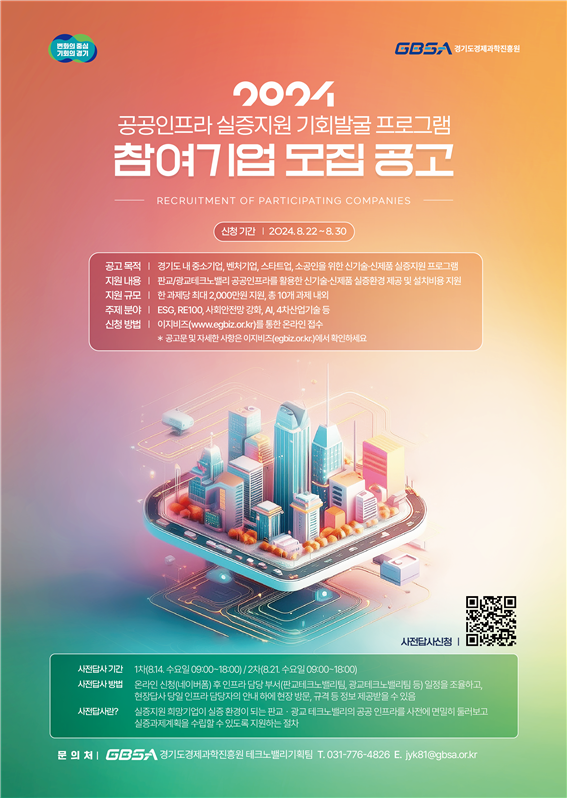 2024 공공인프라 실증지원 기회발굴 프로그램 포스터. (사진=경과원 제공)