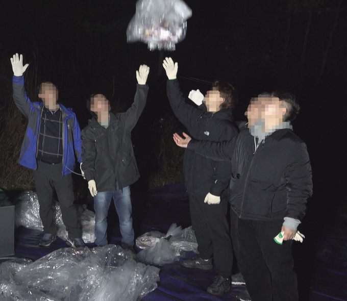 2023년 10월 대북풍선작업 (사진=겨레얼통일연대 제공)