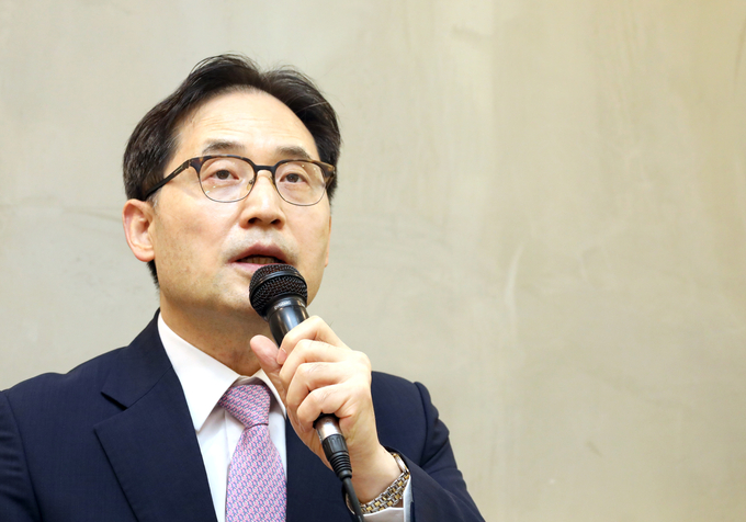 한기정 공정거래위원장이 14일 간담회에서 발언하고 있다. (사진=연합뉴스 제공)