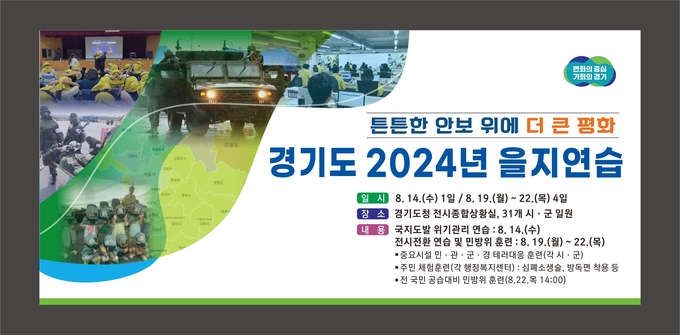 경기도가 오는 19~22일 4일간 경기도 2024년 을지연습을 시행한다. (자료=경기도 제공)