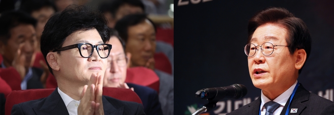 한동훈 국민의힘 대표(왼쪽)와 이재명 더불어민주당 대표(오른쪽) (사진=연합뉴스)