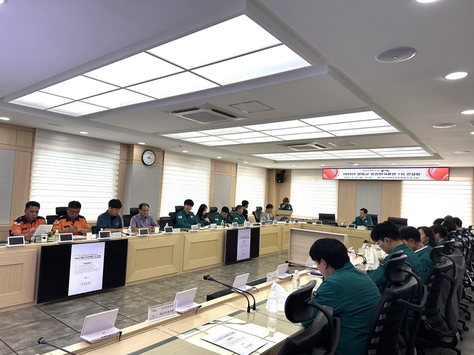 전진선 양평군수가 안전한국훈련 대비 1차 회의를 주재했다. (사진=양평군 제공)