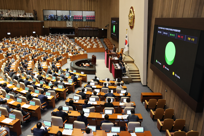 지난달 28일 국회 본회의에서 전세사기특별법이 통과되고 있다. (사진=연합뉴스)