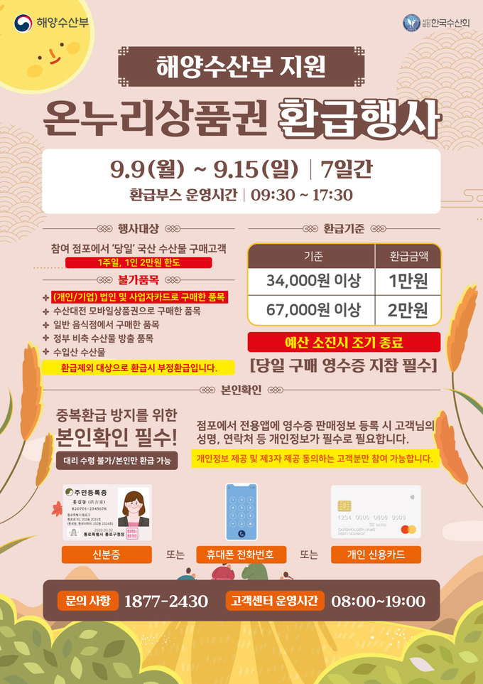 시흥시는 추석을 맞아 오는 9일부터 15일까지 전통시장 수산물 소비 촉진을 위해 오이도전통수산시장에서 국산 수산물을 구매하면 구매 금액의 최대 30%를 온누리상품권으로 환급해 주는 행사를 진행한다. (사진=시흥시 제공).