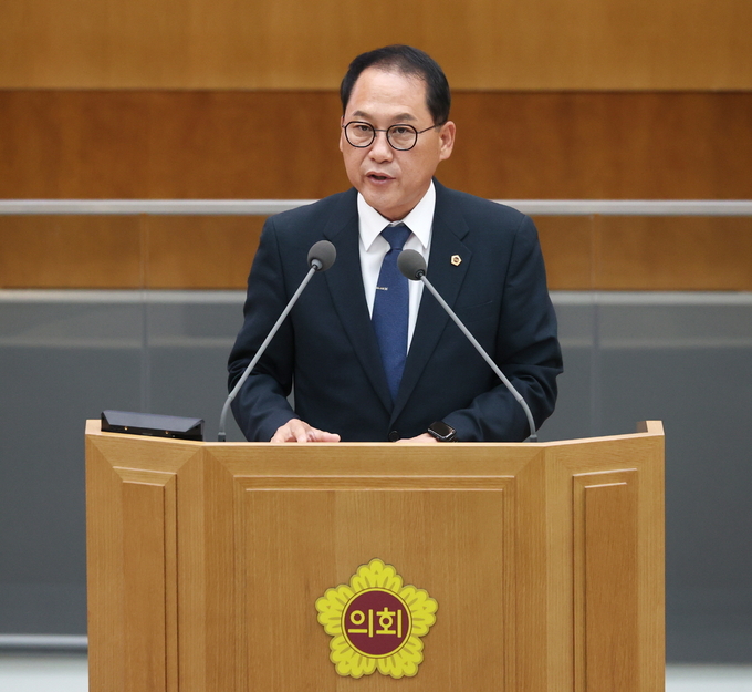3일 경기도의회에서 진행된 제377회 임시회 제2차 본회의에서 안광률(민주·시흥1) 경기도의회 교육기획위원장이 5분자유발언을 하고 있다. (사진=경기도의회 제공)