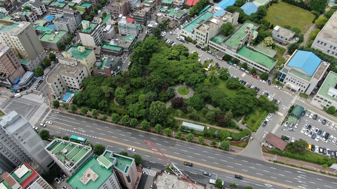 안양시가 시민 휴식공간으로 조성할 옛 농림축산검역본부 내 녹지공간. (사진=안양시 제공)