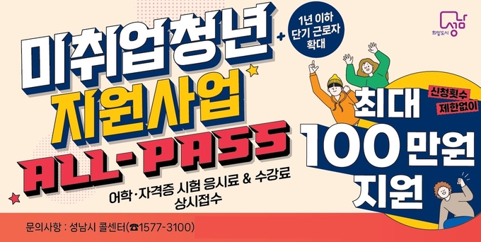 성남시가 시행 중인 ‘미취업 청년 지원사업(ALL-Pass)’. (이미지=성남시청)