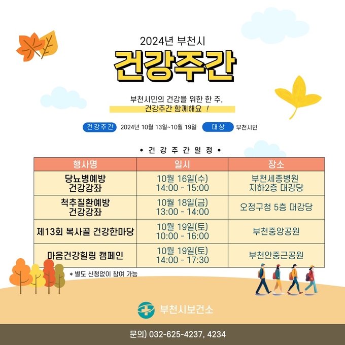 2024년 건강주간 일정. (사진=부천시 제공)