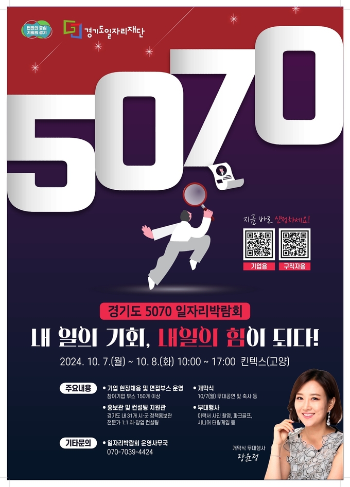 경기도 5070 일자리박람회 포스터. (사진=경기도 제공)