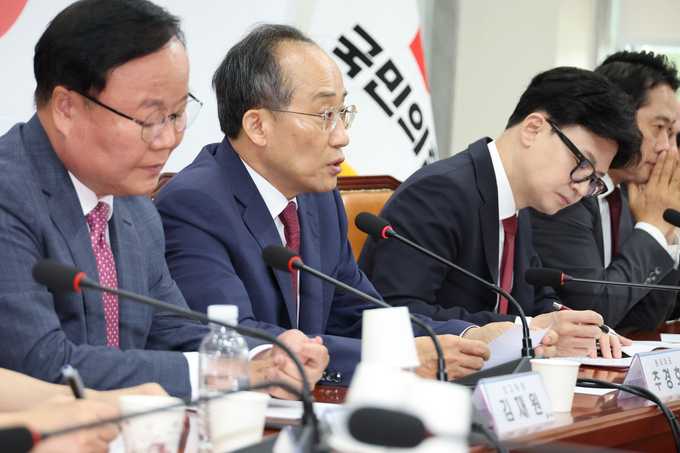 추경호 국민의힘 원내대표가 7일 오전 서울 여의도 국회에서 열린 최고위원회의에서 발언하고 있다. (사진=연합뉴스)
