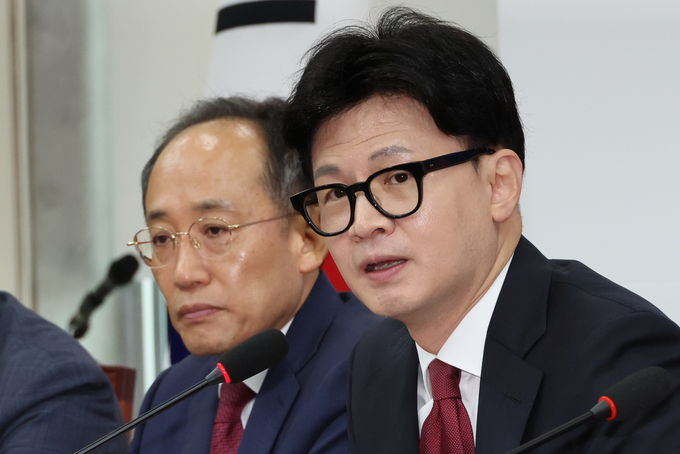 한동훈 국민의힘 대표가 7일 오전 서울 여의도 국회에서 열린 최고위원회의에서 발언하고 있다. (사진=연합뉴스)