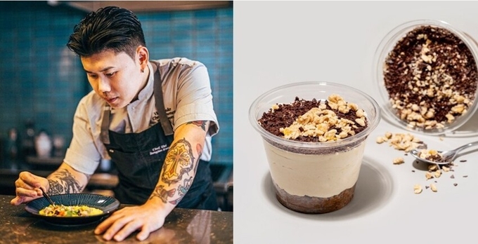 '나폴리 맛피아' 권성준 셰프(좌)가 선보인 '밤 티라미수'가 CU에서 출시됐다(우). (사진=CU 제공)