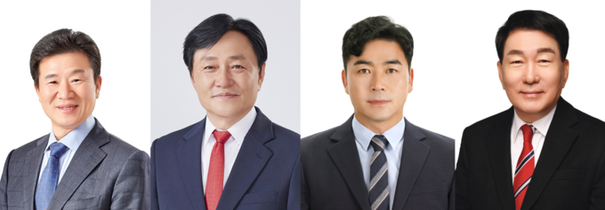 왼쪽부터 한연희, 박용철, 김병연, 안상수 후보. ( 사진 = 중앙선거관리위원회 제공 )