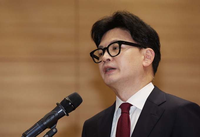 한동훈 국민의힘 대표가 17일 국회 의원회관에서 열린 전국 광역의원 연수 행사에서 환영사를 하고 있다. (사진=연합뉴스)