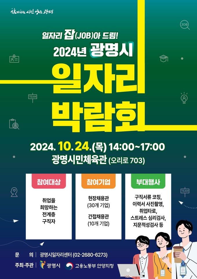 광명시는 ‘일자리 잡(job)아 드림!’ 2024년 광명시 일자리박람회’를 개최한다. (사진=광명시 제공).
