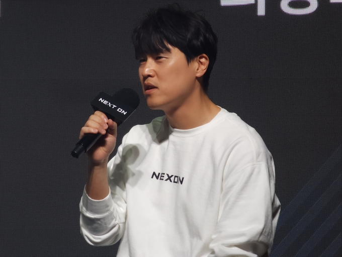 30일 판교 넥슨 사옥에서 열린 'NEXT ON'에 참여한 최성욱 넥슨코리아 퍼블리싱라이브본부장이 발언하고 있다. (사진=이효정 기자)