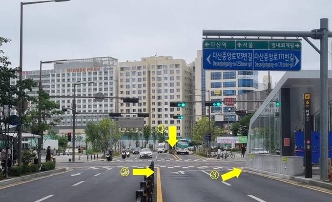  대각선 횡단보도가 설치되기 이전 사고 위험과 문제점을 지적한 본지 사진 (사진=이화우 기자)