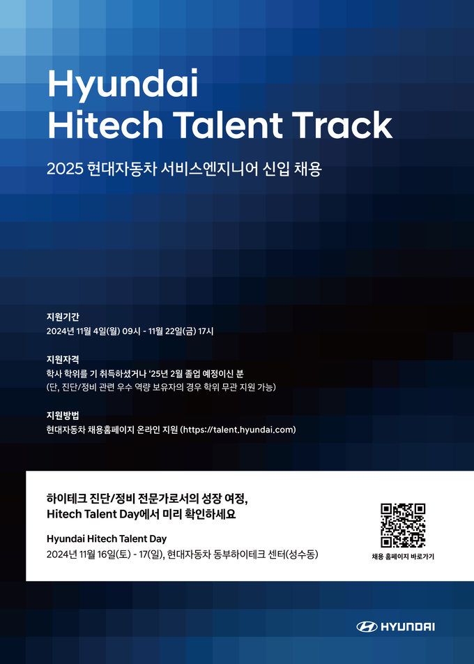 현대차, '하이테크 탤런트 트랙' 채용 포스터. (사진=현대자동차 제공)