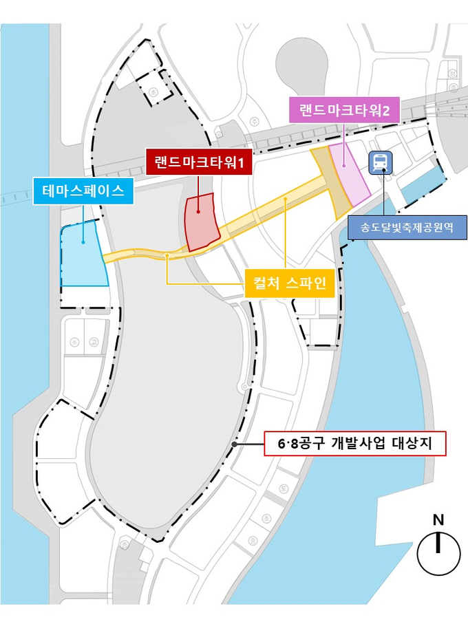 송도 6·8공구 개발사업 대상지 및 국제디자인공모 부지. ( 사진 = 인천경제청 제공 )