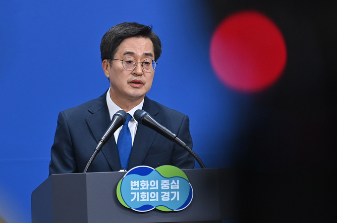 김동연 경기도지사가 5일 경기도청에서 기자회견을 열고 2025년도 경기도 예산안을 설명하고 있다. (사진=옥지훈 기자)