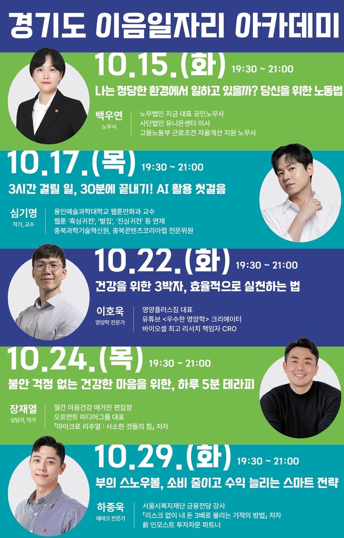 경기도 이음일자리 아카데미 포스터. (사진=경기도일자리재단 제공)
