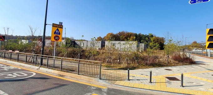 양주역세권에 신설 이전될 유양초등학교 신설 부지 모습. (사진=이호민 기자)