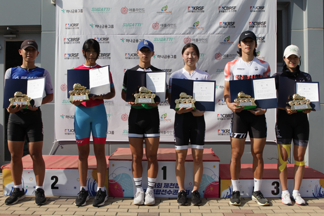 지난 2일~10일까지 제천체육관에서 열린 제1회 제천컵 롤러 종합선수권대회에서 최우수선수상을 수상한 선수들이 기념사진을 찍고 있다. (사진=대한롤러스포츠연맹 제공)