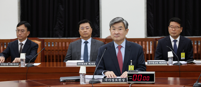 조태용 국가정보원장이 20일 국회에서 열린 정보위원회 전체회의에 출석해 있다. (사진=연합뉴스)