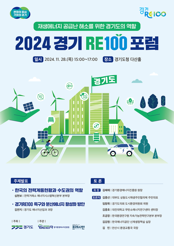2024 경기 RE100 포럼 홍보 포스터. (사진=경기도 제공)